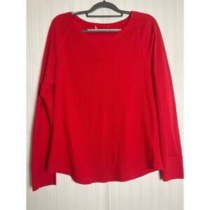 Faded Glory VTG Y2K Thermal Waffle Knit Top Men's Size L Red Grunge Skater 90s